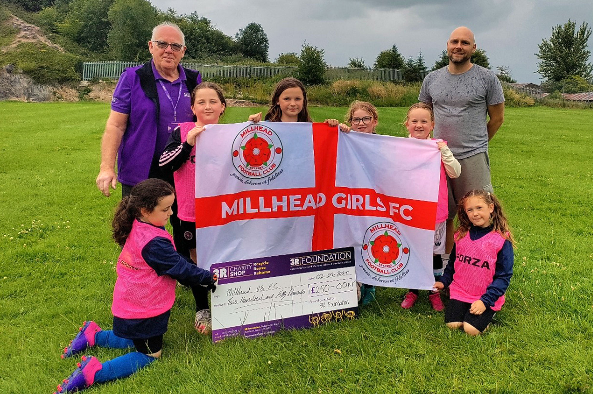 Millhead FC under 8 girls football team